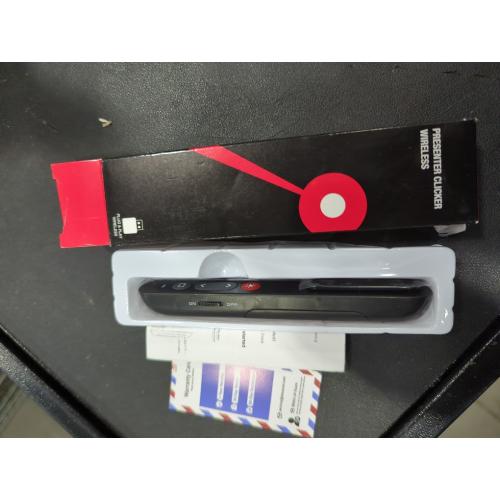 Black Laser Pointer for Presentations, Wireless Presenter Clicker for PowerPoint Slide with Hyperlink & Volume Control, Presentation Remote for Mac/Computer/Laptop, Google Slide/PPT/Keynote