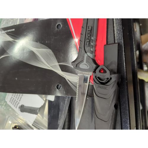 SEAC Unisex Rapid Daga Safety Knife for Diving and Underwater Fishing Stainless Steel 10 5 cm, Black, Standard UK