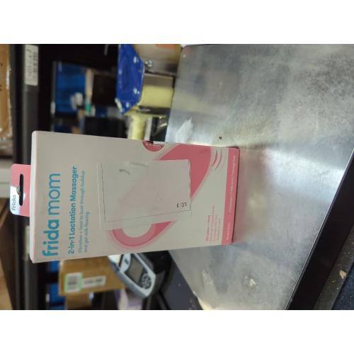 Frida Mom 2-in-1 Lactation Massager, Multiple Modes of Heat   Vibration for Clogged Milk Ducts, Increase Milk Flow, Breast Engorgement - USB Cord Included, White