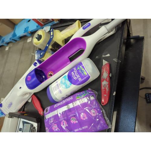 Swiffer PowerMop Multi-Surface Mop Kit for Floor Cleaning, Includes PowerMop, 2 Mopping Pad Refills, 1 Cleaning Solution with Fresh Scent and 2 Batteries