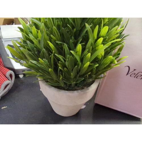 Velener Artificial Grass Potted Plant - Emerald Green Home Decor, Pumpkin Topiary Outdoor & Indoor Fall Plants Home Decor Accents, Coastal Kitchen, Countertops, Classroom, Farmhouse Christmas Decor