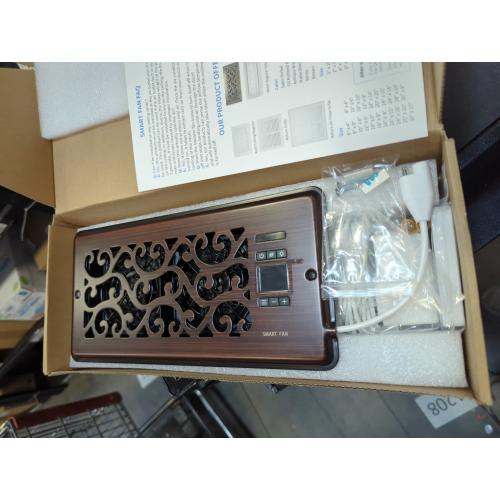 Oil Rubbed Bronze Register Booster Fan for 4 x 10 Register Holes, Quiet Vent Fan Booster with Intelligent Thermostat, Improves Heating Cooling, App Control, 10-Speeds, Charleston Smart Register Vent, ORB