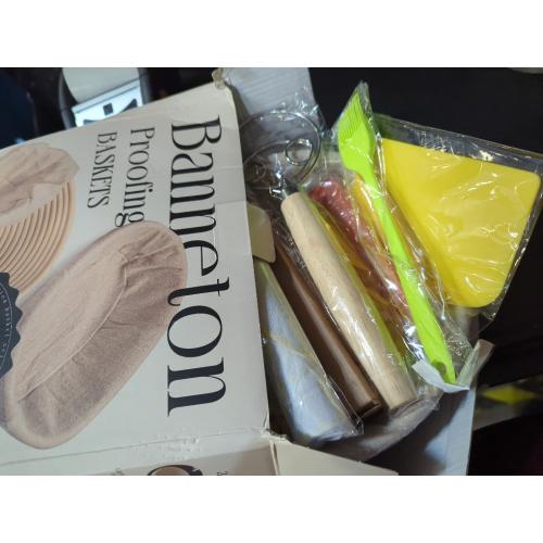 Sourdough Starter Kit, 9 Round & 10 Oval Banneton Bread Proofing Baskets Set, Sourdough Bread Baking Supplies Making Tools with Dough Scraper, Whisk, Bread Lame, Silicone Sling, Recipe