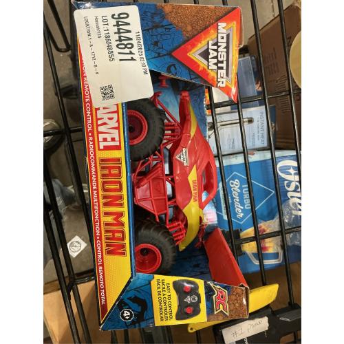 Monster Jam, Marvel Iron Man RC Monster Truck, 1:24 Scale, Kids Toys for Boys and Girls Ages 4 and up