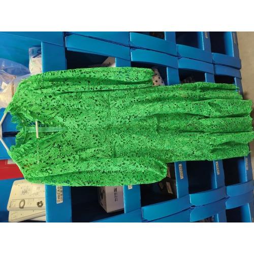 Size XXL...Generic Women's Solid Color Round Neck Hollow Long Sleeve Dress Suitable for Travel Parties