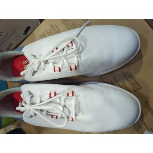 FootJoy, White with Gray and Red patterns, Men's 11 FJ Fuel Golf Shoe