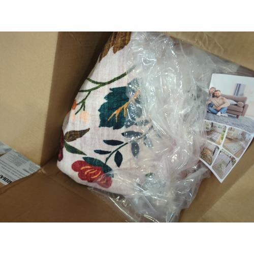 Floral Nursery 8x10 Area Rugs Washable Print Boho Cute Carpet Non Slip Flower Low Pile for Living Room Kids Girls Playroom Bedroom Kitchen Office Farmhouse-Pink