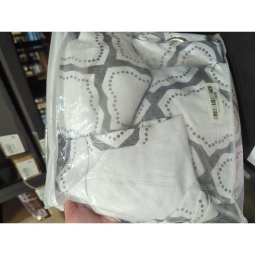 Driftaway Geo Trellis Room Darkening Grommet Unlined Window Curtains, Set Of Two Panels, Each 52ÂX84Â (Gray)