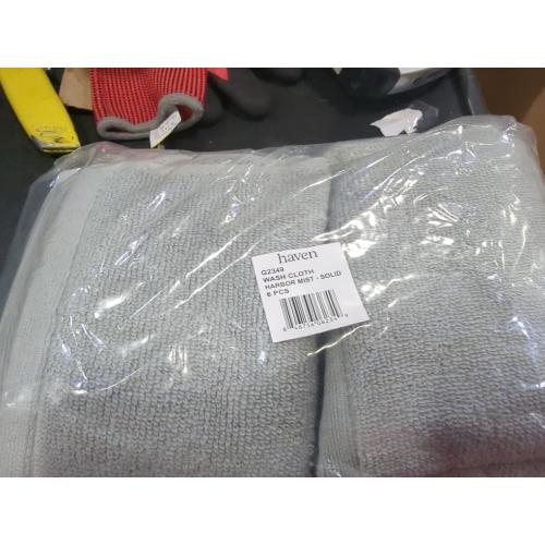 Set of 6 Color Grey wash cloth harbor mist