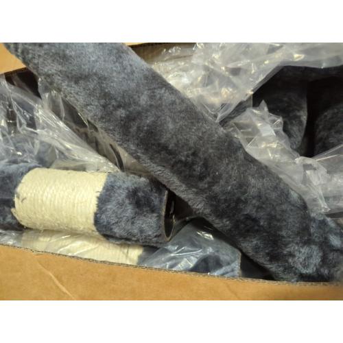 Heybly Cat Tree with Toy, Cat Tower Condo for Indoor Cats, Cat House with Padded Plush Perch, Cozy Hammock and Sisal Scratching Posts, Smoky Gray HCT004SG