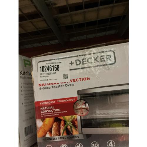 Black and Decker Natural Convection 4 Slice Toaster Oven in Stainless Steel