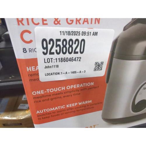 Aroma Size 8 Cup Rice Cooker - Stainless Steel ARC-904SB