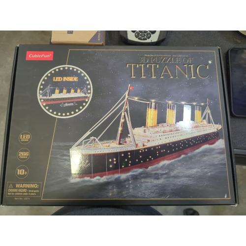 CubicFun Titanic 3D LED Puzzles for Adults 266 Pieces,Titanic Toys for Teens, Home Decor Birthday Gifts Adults Easter Gift