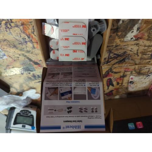 Hibbent 10 Pieces Toilet Seat Bumpers, Universal Buffer Toilet Lid Rubber Bumpers Each One with 2 Thickness TPE Pads(2 Heights) Strong Adhesive Bidet Bumpers Used for Home, Hotel, Hospital