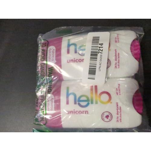 hello Unicorn Aluminum Free Deodorant for Women, Girls, Safe for Kids, Dermatologically tested, Natural Fragrance, 2 Pack