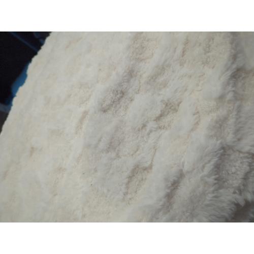 HIGOGOGO Round Stuffed Pouf Ottoman, Plaid Poufs with Foam Chunk Filling, Fluffy and Furry Pouf Foot Stool Storage Ottoman, 20 X 15 Floor Poufs Foot Rest for Living Room, Beige