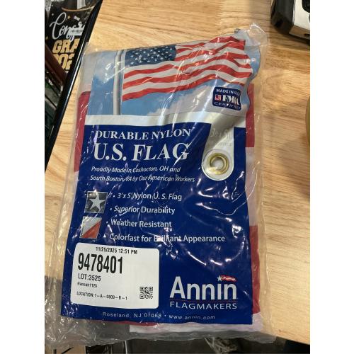 3 ft. x 5 ft. Nylon U.S. Flag with Embroidered Stars