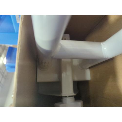 Vaunn Medical Adjustable Bathtub Safety Rail Shower Grab Bar Handle, Stainless Steel, White