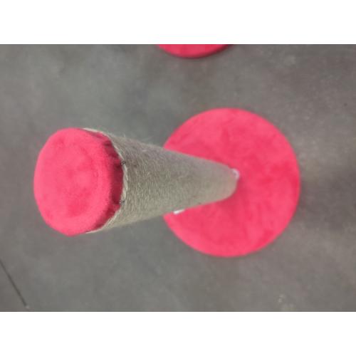 Whisker and Mittens Red Cat Scratching Post with Pink Heart Toy