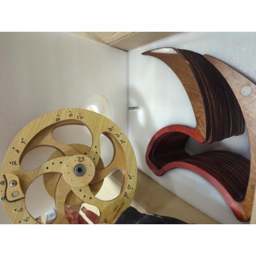 Mindsight Moving Kinetic Wall Art - Wind up to power peaceful motion (no battery) - Calming Wall Décor for Living Room, Office, Bedroom, Kitchen - Hand Crafted Wood - Ripple, Canyon Brown