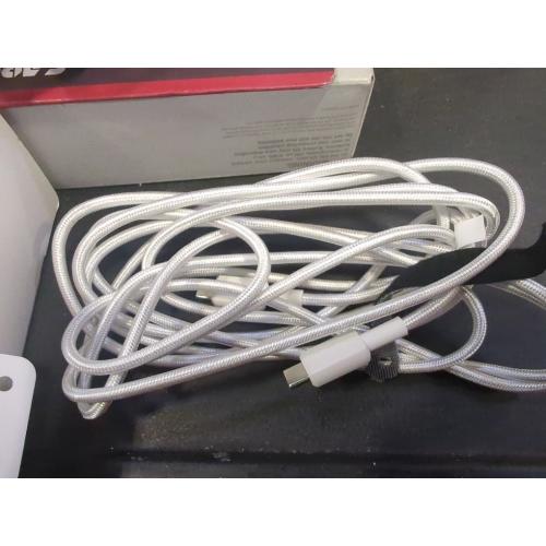 Size 10 ft Anker 60W Braided USB-C to USB-C Cable (10 ft)White