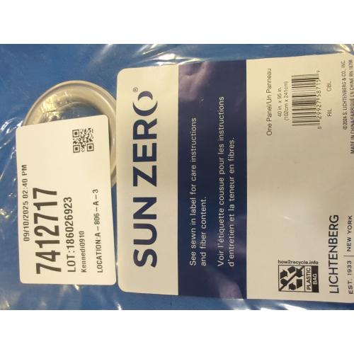 Blue 95 Sun Zero 95-in Classic Blue Blackout Interlined Grommet Single Curtain Panel