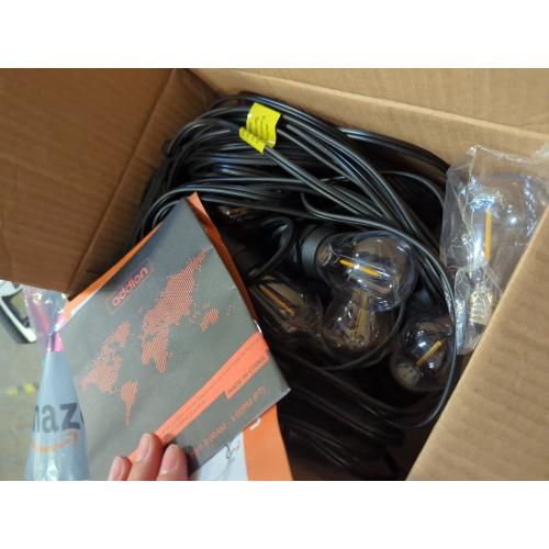 addlon LED Outdoor String Lights 48FT with Edison Vintage Shatterproof Bulbs and Commercial Grade Weatherproof Strand - ETL Listed Decorative Lights for Patio Garden