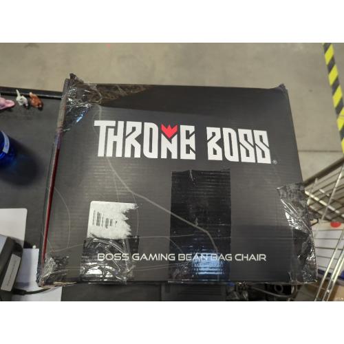 Throne Boss Gaming Bean Bag Chair for Kids with High Back – Floor Gaming Chair, Easy to Clean Oxford 420D Fabric, Large Side Pockets, Headphone Hanger – Cover ONLY Add 200 Liters Beans (Black)