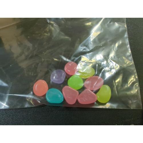 10 PACK Luminous Pebble Stones,Colorful Glowing Pebbles,Glow in The Dark Rocks,100 Pieces,Mixd Color.