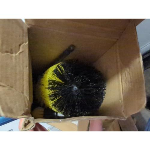 Holikme 6Pack Drill Brush Power Scrubber Cleaning Brush Extended Long Attachment Set All Purpose Drill Scrub Brushes Kit for Grout, Floor, Tub, Shower, Tile, Bathroom and Kitchen Surface，Yellow