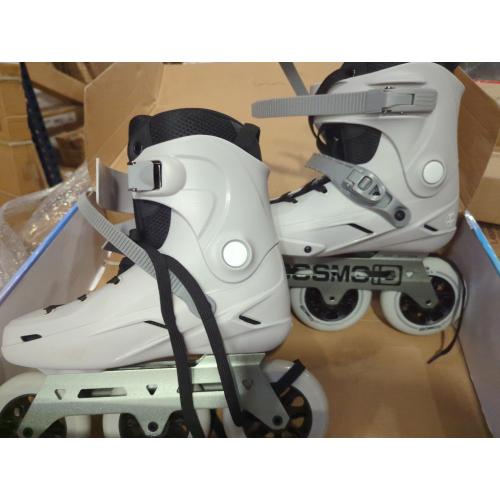 TT3 Adult Size 8-9 Inline Skate - COSMOID High Performance Roller Skates Blades for Women & Men, 3 Wheels 110mm Metal Frame,Indoor Outdoor and Fitness Grey, Size 5-13