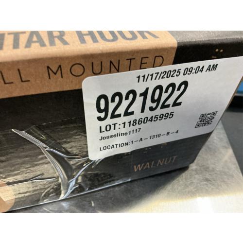 Guitar Wall Mount Hook: Modern Design Walnut Wood Guitar Hanger for Storage & Display. Heavy Duty Ply Guitar Holder for The Wall. Hangers Stand for Acoustic Guitars, Ukulele, Bass, Violin, Cello