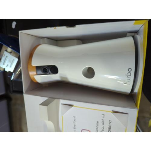 Furbo 360° Cat Camera: Pet Security Cam w/Meowing Alerts, Rotating View, Treat Toss w/Phone App, Smart Home Indoor Kitty Monitoring, 2-Way Speaker (Standard Features - No Subscription Required)