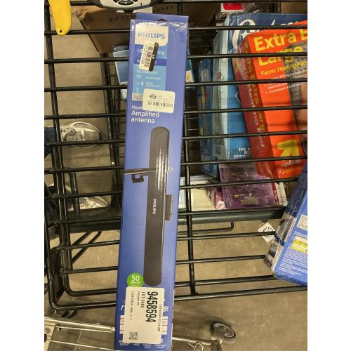 Philips Hover HD Amplifed Indoor TV Antenna, Mount to TV - Black