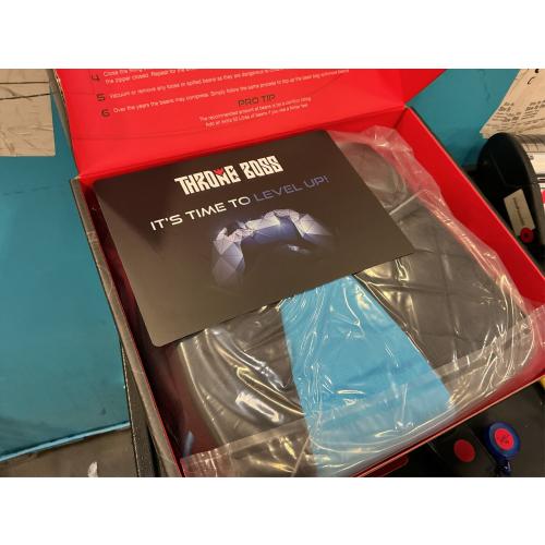 Throne Boss Gaming Bean Bag Chair for Kids with High Back – Floor Gaming Chair, Easy to Clean Oxford 420D Fabric, Large Side Pockets, Headphone Hanger – Cover ONLY Add 200 Liters Beans (Blue)