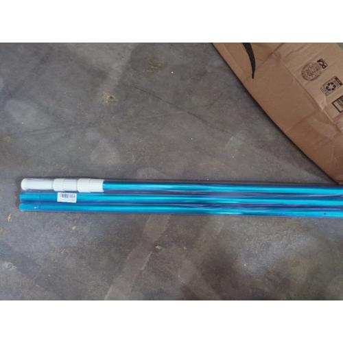 Premium 15 Foot Telescopic Swimming Pool Pole, Adjustable 3 Piece Extendable Pool Cleaning Pole, Blue Anodized Aluminum - for Skimmer Nets, Vacuum Heads and Brushes