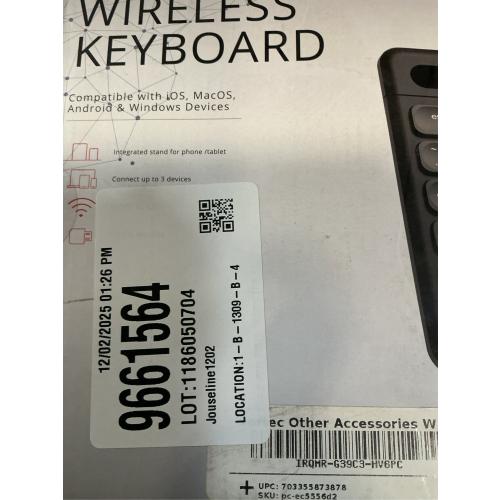 Vortec Multi Device Wireless Keyboard - Bluetooth Keyboard for Tablet - Universal Compatible with iPhone iPad Android Phone Cellphone PC Computer - Built-in Stand - Long Battery Life - Easy Setup