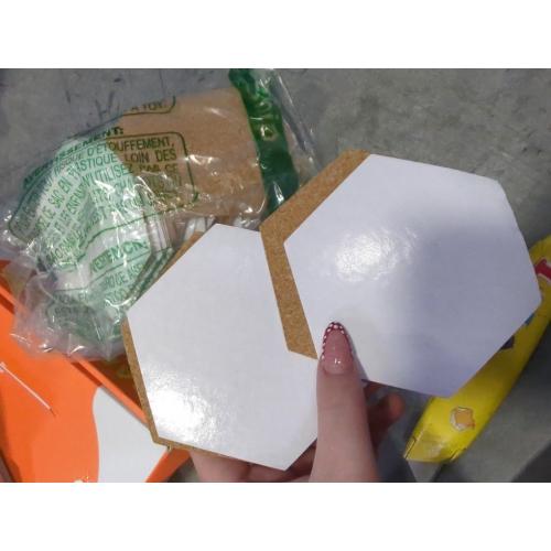 Zopeal 50 Pcs Ceramic Tiles for Crafts with Cork Backing Pad, Hexagon