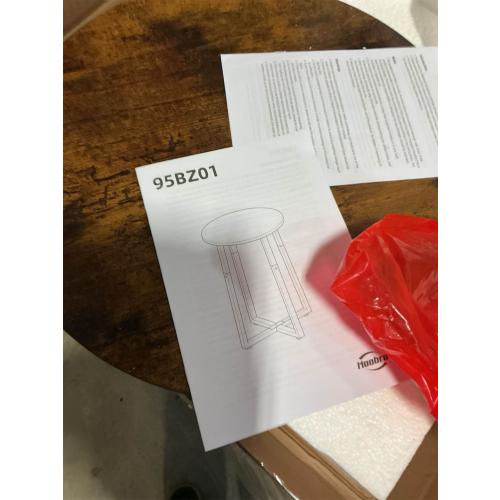 HOOBRO Side Table, Round End Accent Table with Sturdy Metal Pedestal, 15.7 Round Nightstand, for Living Room, Bedroom, Balcony, Office, Rustic Brown BF95BZ01