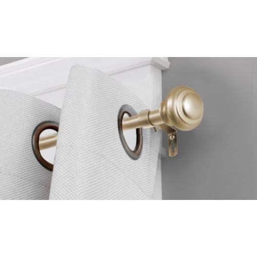H.VERSAILTEX Gold Single Curtain Rod, 0.75 Inch Diameter, Stainless Steel with Ball Finial, Adjustable 28 - 48 Inch