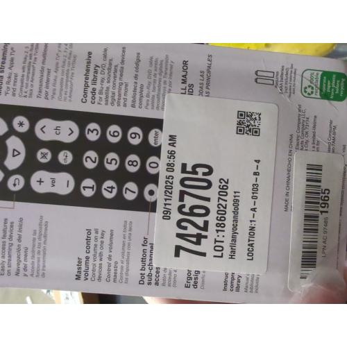 GE Color Select Backlit Buttons Universal Remote Control, Samsung TV Remote Control Replacement, Samsung Remote Control for Smart TV, Roku Remote Replacement, Vizio, LG TV, Sony, 4-Device, Black 44220