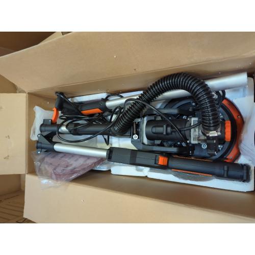 Black Electric Drywall Sander with Vacuum Dust Collection, Variable Speed, LED Light, Foldable Handle, Sanding Discs & Grids