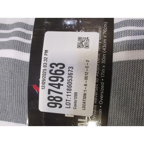 All-Clad Striped Dual Kitchen Towel in Pewter 3pk