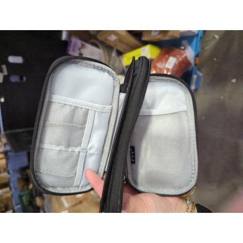 FYY Travel Cable Organizer Pouch Electronic Accessories Carry Case Portable Waterproof Double Layers All-in-One Storage Bag for Cord, Charger, Phone, Earphone Black