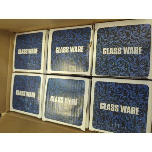 Set of 6 Color Blue Glass Candlestick Holder,Striped Taper Candle Holders,Set of 6 Candle Stand for Table Centerpieces, Home Decor,Weddings,Festival and Parties (Blue Stripe Pattern)