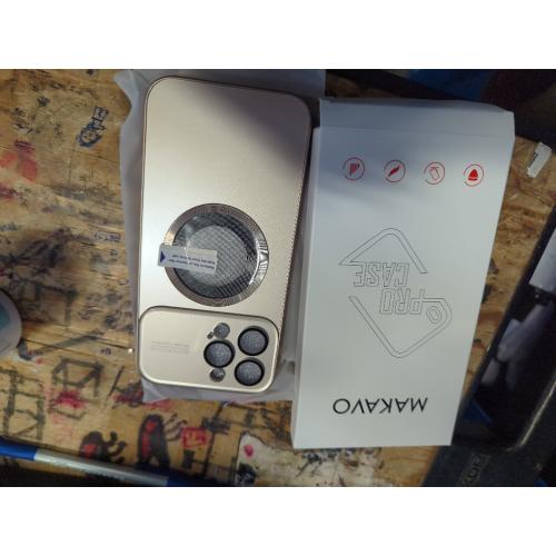 Magnetic for iPhone 14 Pro Max Case, Compatible with MagSafe, Built-in Camera Lens Protector, Logo View, Military Grade Drop Proof Phone Case Cover, Desert Titanium