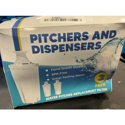 Amazon Basics Replacement Water Filters for Water Pitchers, BPA-Free, WQA & NSF Certified, Compatible with Brita Water Pitchers & Drinking Water Filter Systems, 6 Month Filter Supply, 3-Pack