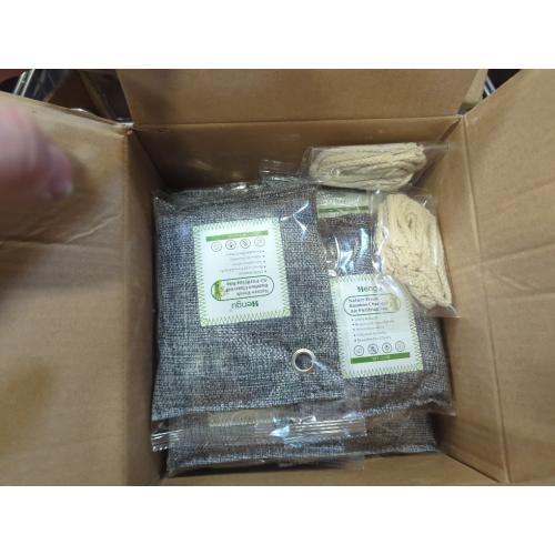 Size Large Set of 12 Activated Charcoal Odor Absorber (Large, 12 Pack, 100g each), Natural Charcoal Bags Odor Absorber Bamboo Charcoal Air Purifying Bag for Home, Fridge, Cabinet