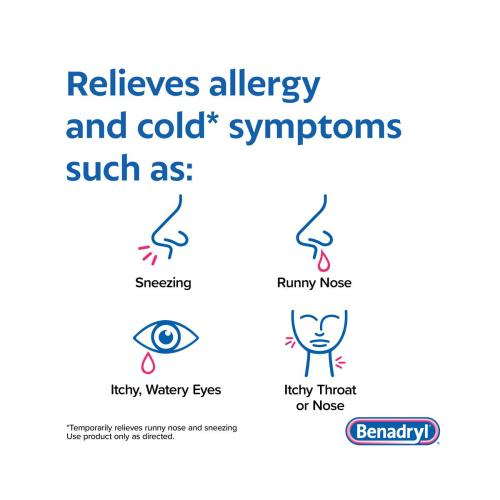 Benadryl Ultratabs Antihistamine Allergy Relief Medicine, Diphenhydramine HCl Tablets, 100 ct
