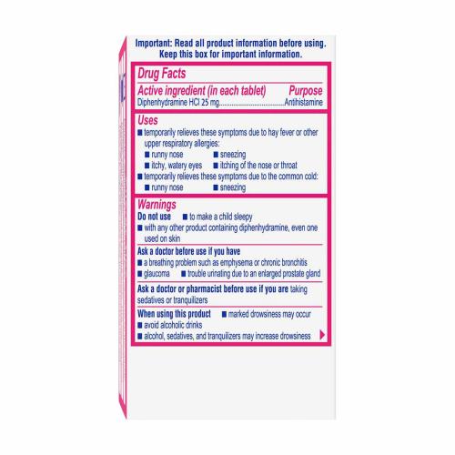 Benadryl Ultratabs Antihistamine Allergy Relief Medicine, Diphenhydramine HCl Tablets, 100 ct
